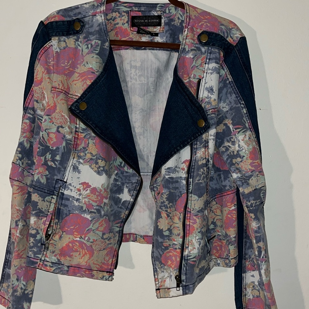Live a little floral jean jacket